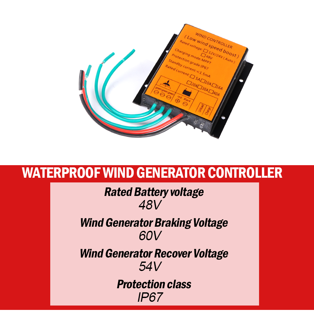 Efficient 10000W DC 48V Wind Turbines Generator MPPT Charge Controller IP67 Waterproof Battery Charge Controller Regulator