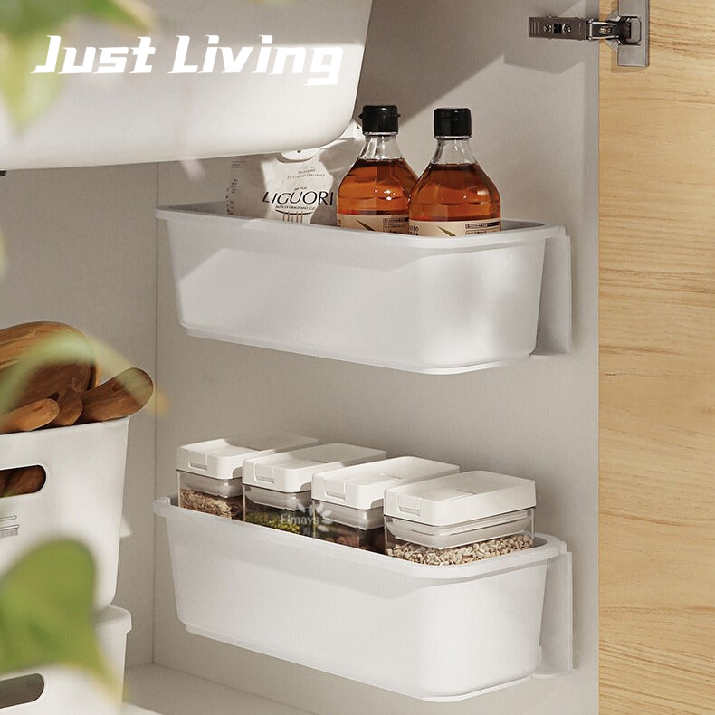 JustLiving Hộp Đựng Bồn Rửa Nhà Bếp Giá Đựng Dưới Bồn Rửa Loại Ngăn Kéo Gắn Tường Giá Sắp Xếp Nhà Bếp Giá Đựng Đồ Kéo Đẩy Bằng Nhựa Cho Phòng Tắm 、 Nhà Bếp