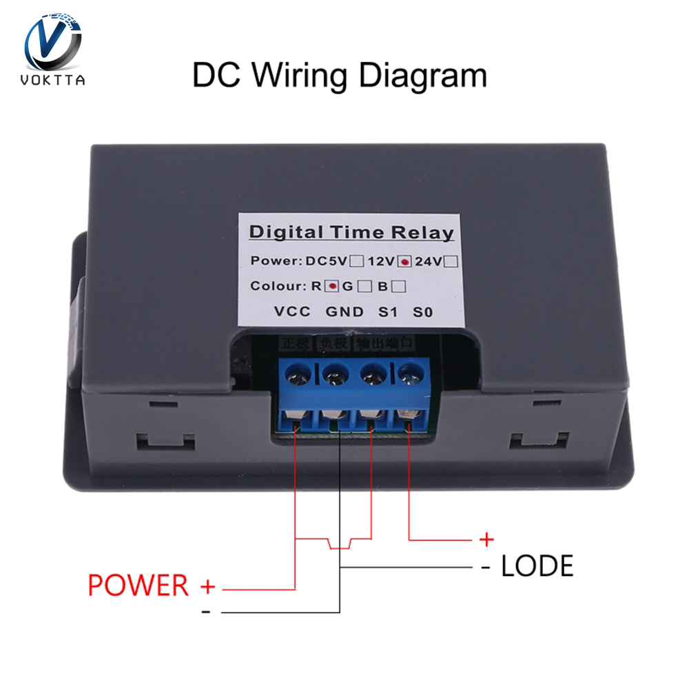 VOKTTA Rơle tác dụng chậm mô-đun 5V 12V 24V Rơle hẹn giờ 0.01S-999min Hẹn Giờ Kỹ Thuật Số chu kỳ chậm trễ mô-đun chuyển đổi AC 220V Power-off điều khiển