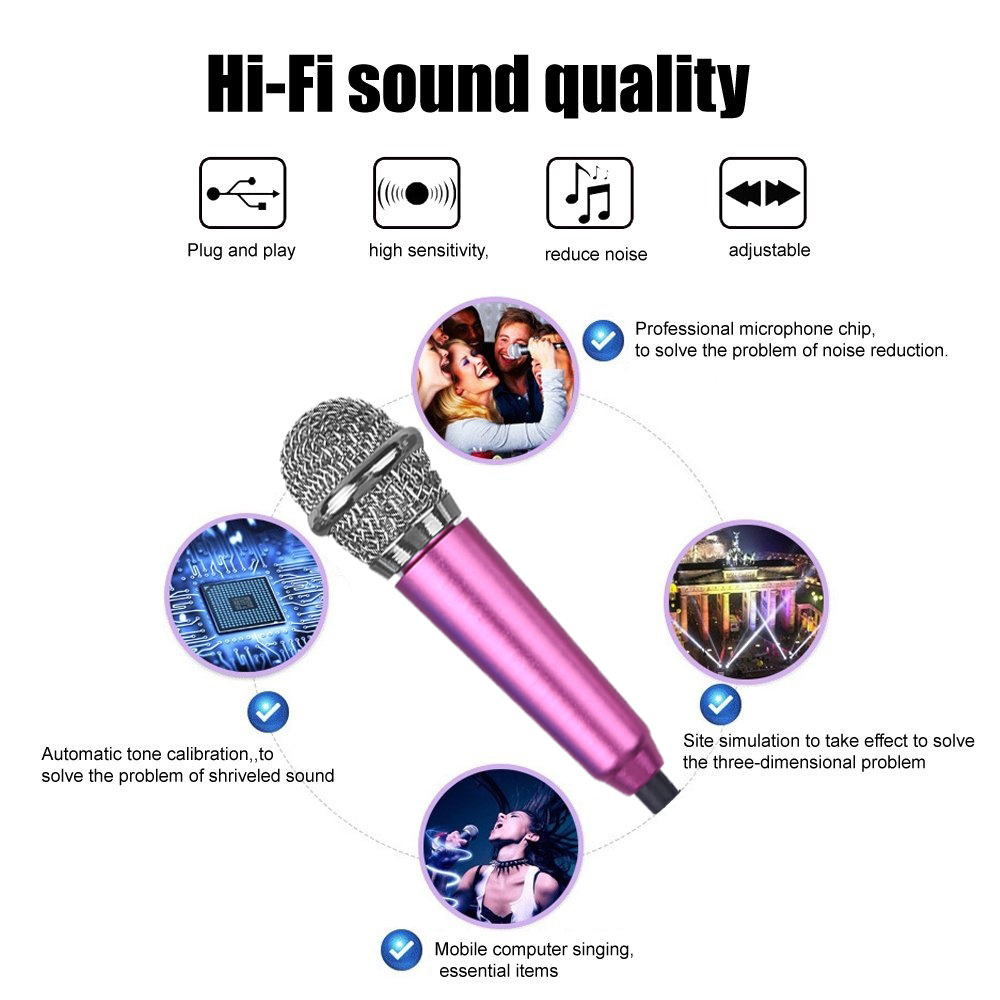 ♥ Cá Tuyết ♥ Micro âm thanh nổi Mini 3.5mm có dây cầm tay