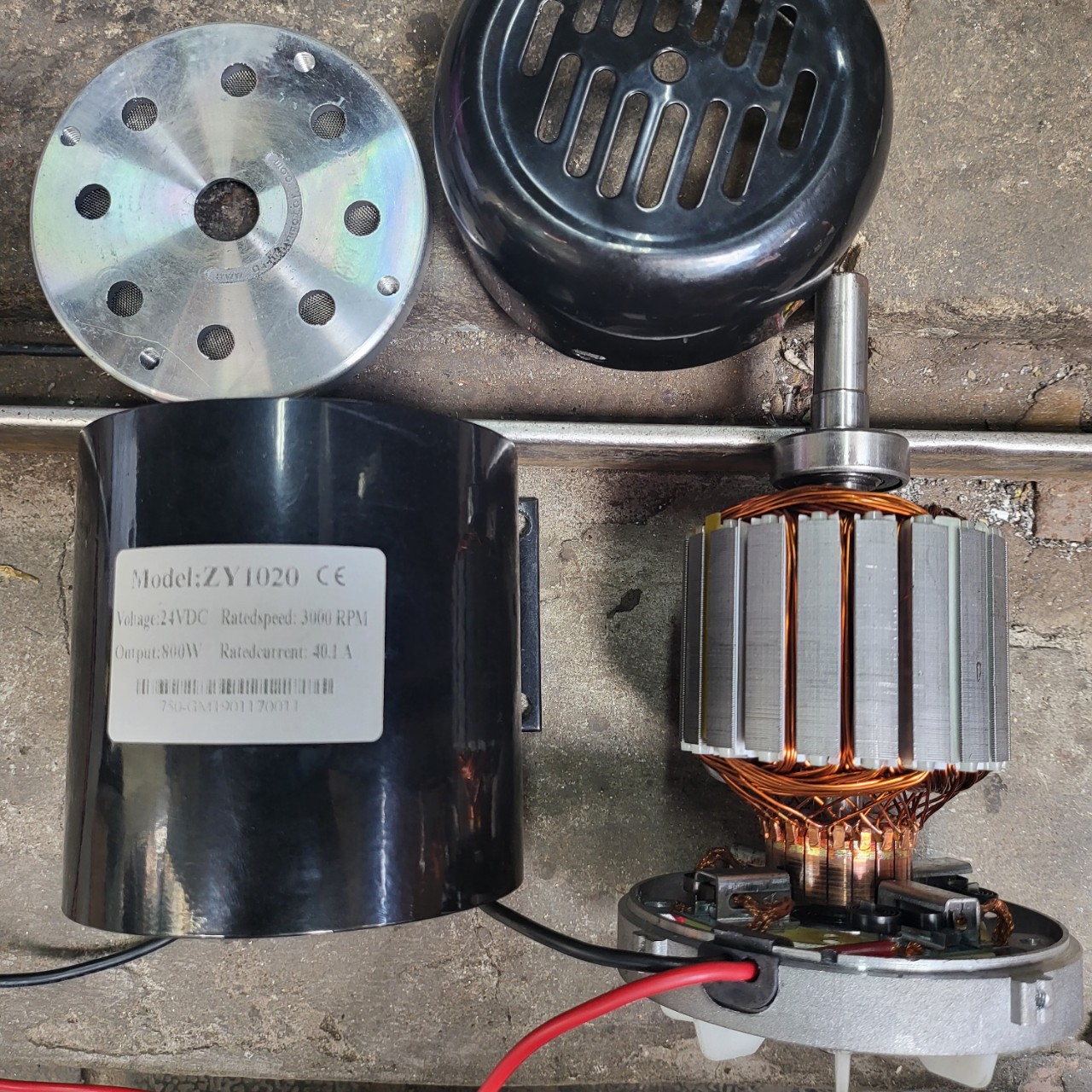 Motor DC 24v 800w có cánh làm mát motor