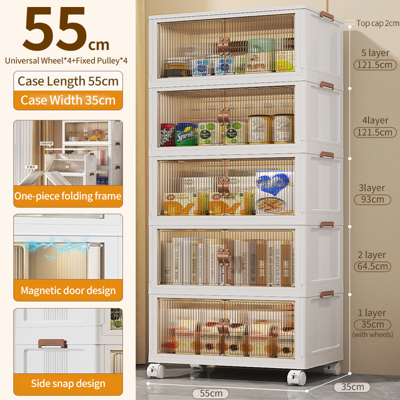 2/3/4/5 Layers Multipurpose Double Sided Opening Storage Cabinet ...