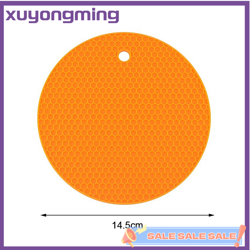Xuyongming Silicone Mat Coaster Food Grade Material Placemat Non-slip Table Mat Kitchen Accessories Gadgets Round Cup Mat