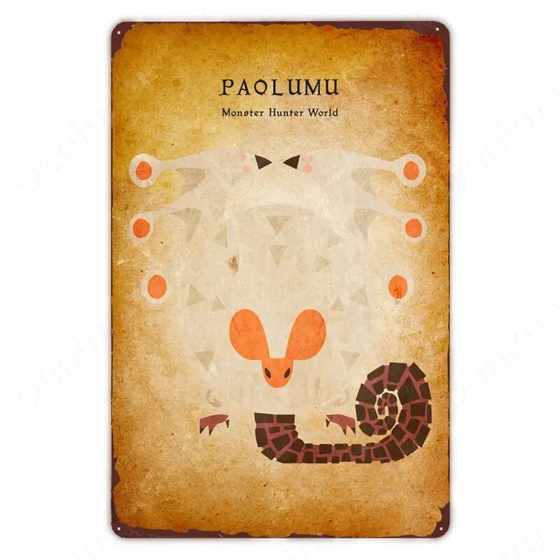 2024 New 2024 Bagong Monster Hunter Vintage Metal Tin Sign Anime
