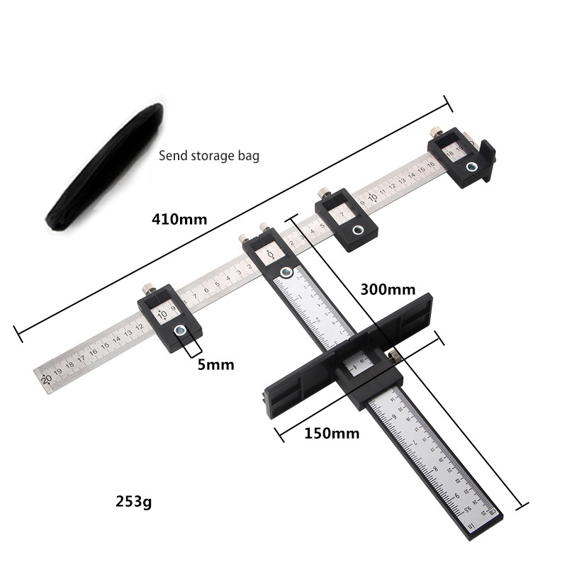 Woodworking handle perforation positioner, multifunctional cabinet door, wardrobe door cut-out, furniture handle, cut-out positioner