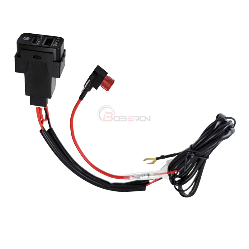 1PC Red Light Car Quick Charger TYPE-C PD USB Interface Socket For Mitsubishi Outlander Lancer EX Pajero Sport ASX V73 V93 V97