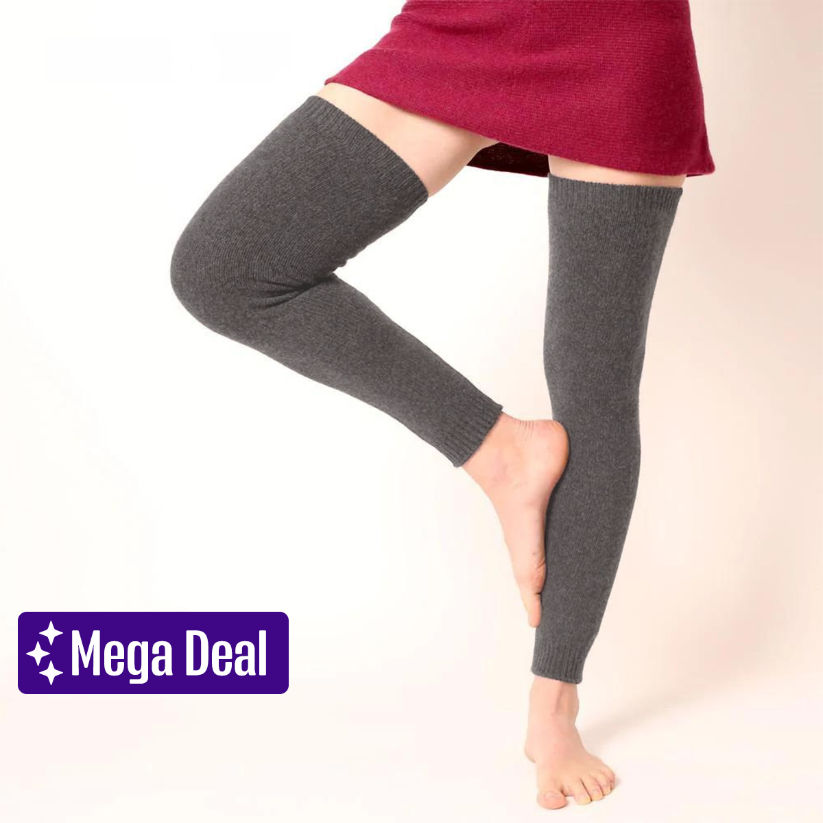 Code High Quality Fleece Inside - Leg Warmer Warm Knee Brace Pad - 1 Pair Men Women Leg Warmers For Men And Women - Breathable Elastic Knees Sleeves for Winter - Long Yoga Socks Leg Warmer Both Men And Women