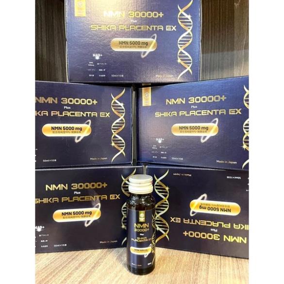 Hộp 10 lọ NMN 30000 Plus Shika Placenta EX