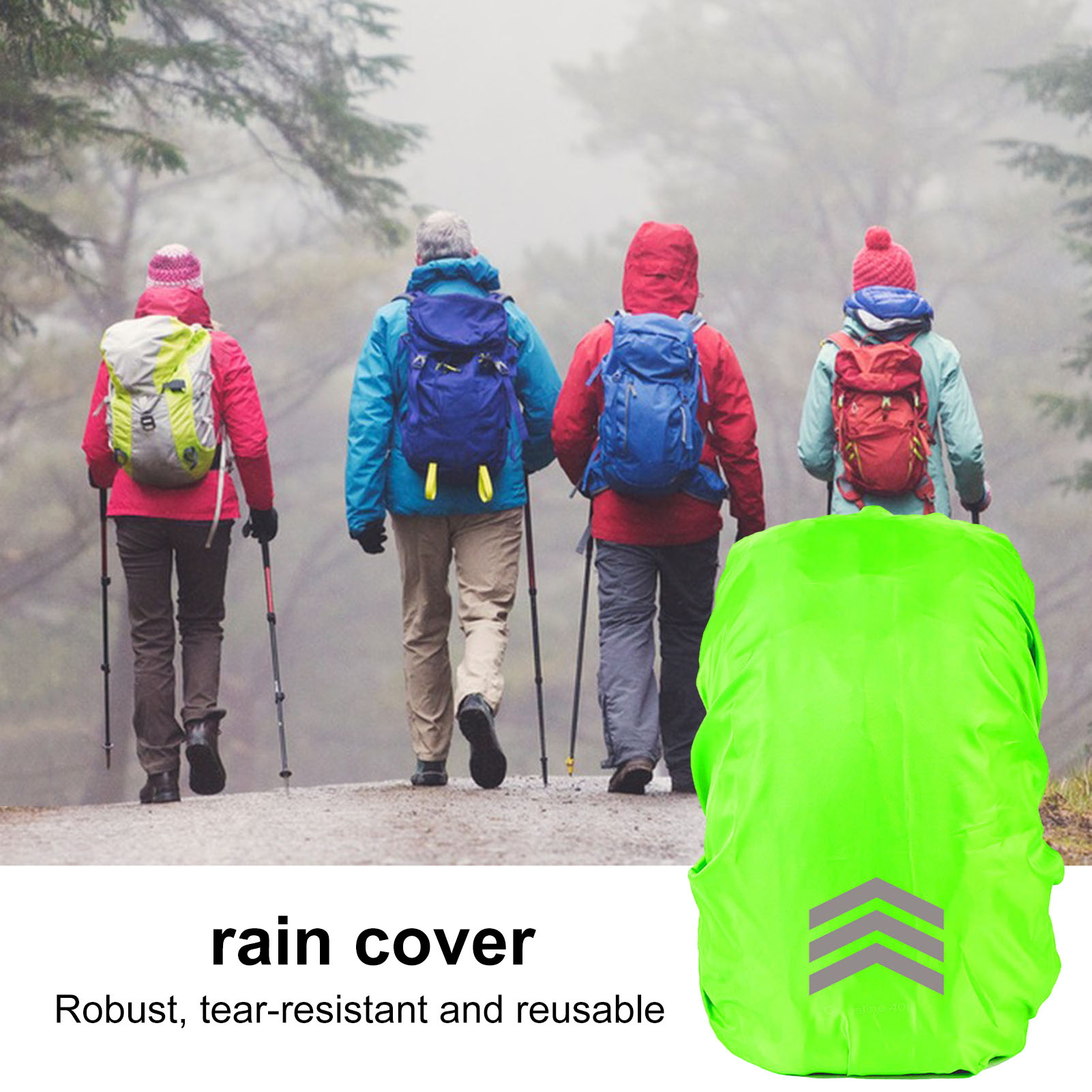 Top Backpack Cover Heavy-duty Rain Cover Waterproof Backpack Rain Cover with Reflective Strips Protect Your Backpack from Rain Uv Rays and Enhance Night Visibility Ideal
