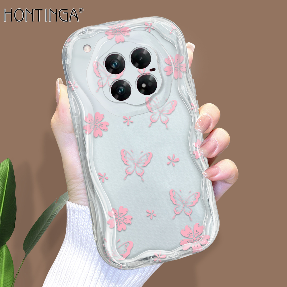 Hontinga%20for%20Infinix%20Zero%2040%20Back%20Cover%20Pink%20Butterfly%20Flowers%20Phone%20Case%20Cream%20Texture%20Wavy%20Edge%20Soft%20Mobile%20Cover%20-%20Image%202