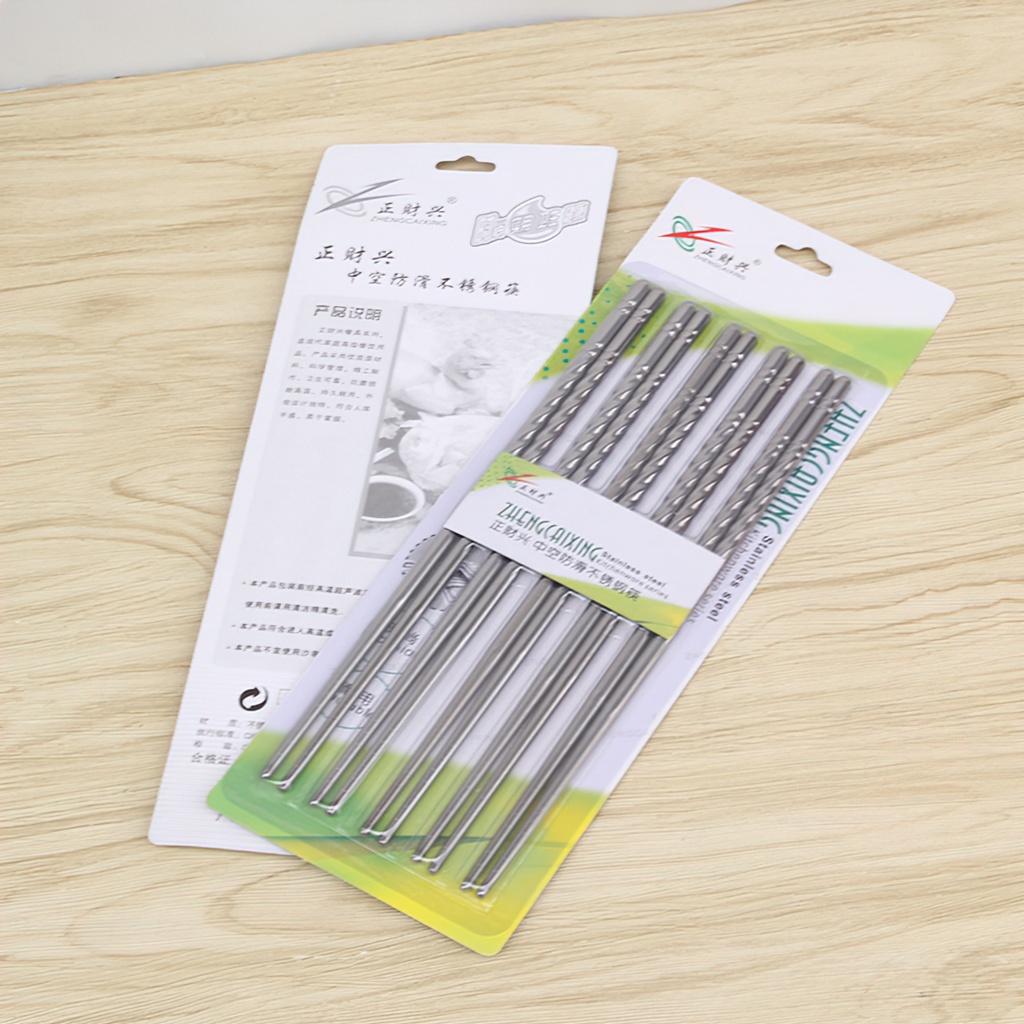 Bộ 5 Đôi Đũa Inox Xoắn Cao Cấp