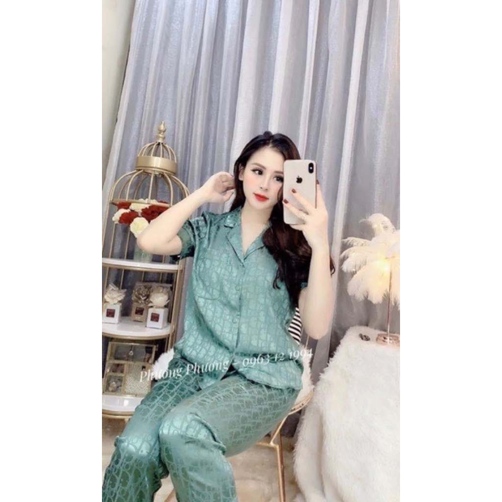 Bộ lụa gấm tay cộc quần dài cao cấp loại 1