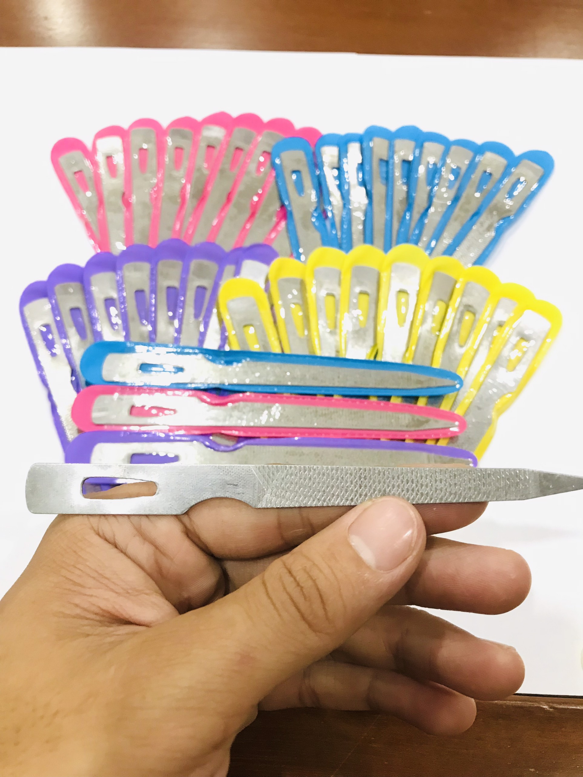 Set 10cây Dũa móng tay thép,cây lấy khóe móng (hình thật,12.5cm)