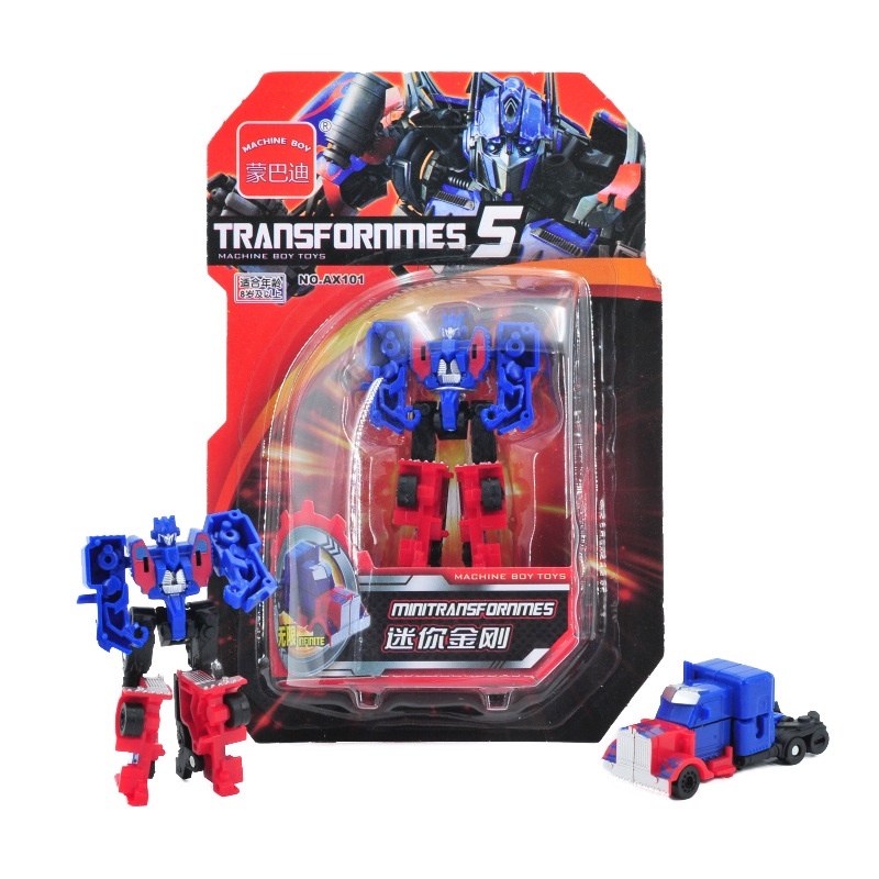 ✼ﺴ lj8.15 đồ chơi robot biến hình mini optimus prime / megatron / xe hơi diy cho bé