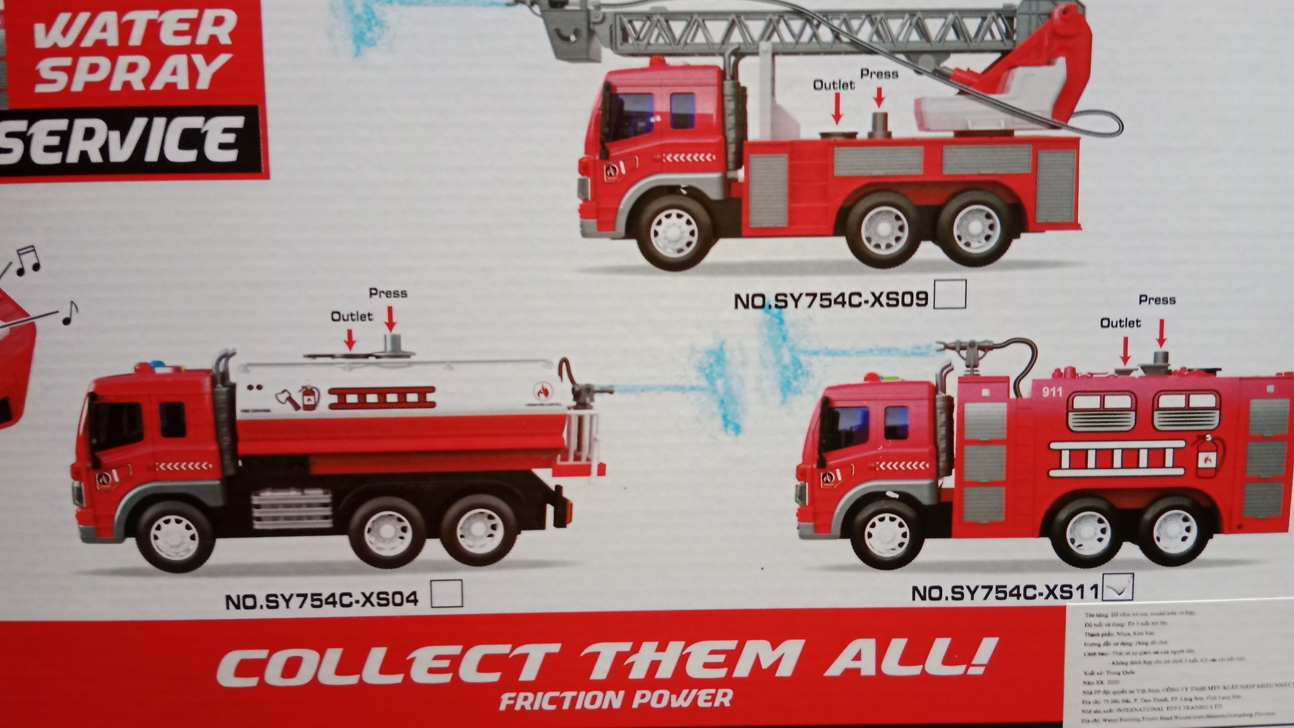 Xe cứu Hỏa phun nước  HUNTERSON TOYS