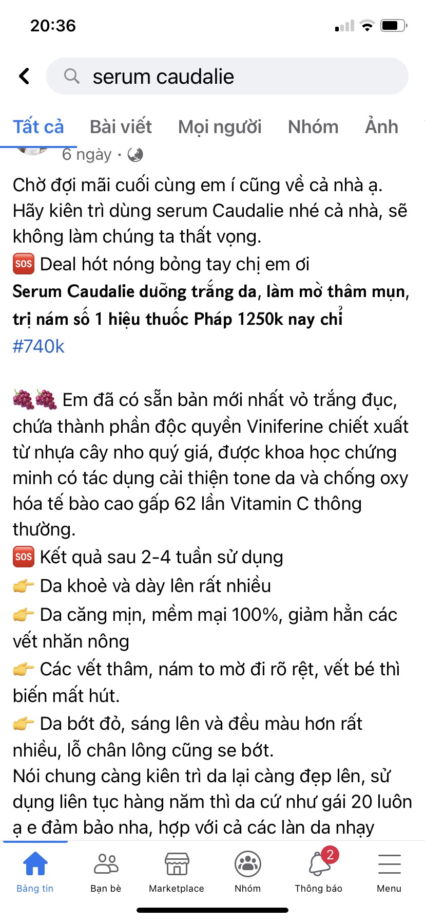 [GIẢM 5% ĐƠN 129K]Serum Caudalie Vinoperfect Dark Spot