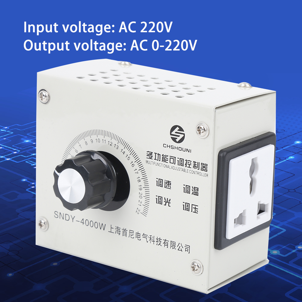 Bộ điều khiển điện áp biến đổi AC 220V Công tắc điều khiển tốc độ động cơ Bộ điều chỉnh điện Bộ điều chỉnh nhiệt độ Bộ biến áp phích cắm US cho động cơ tốc độ quạt