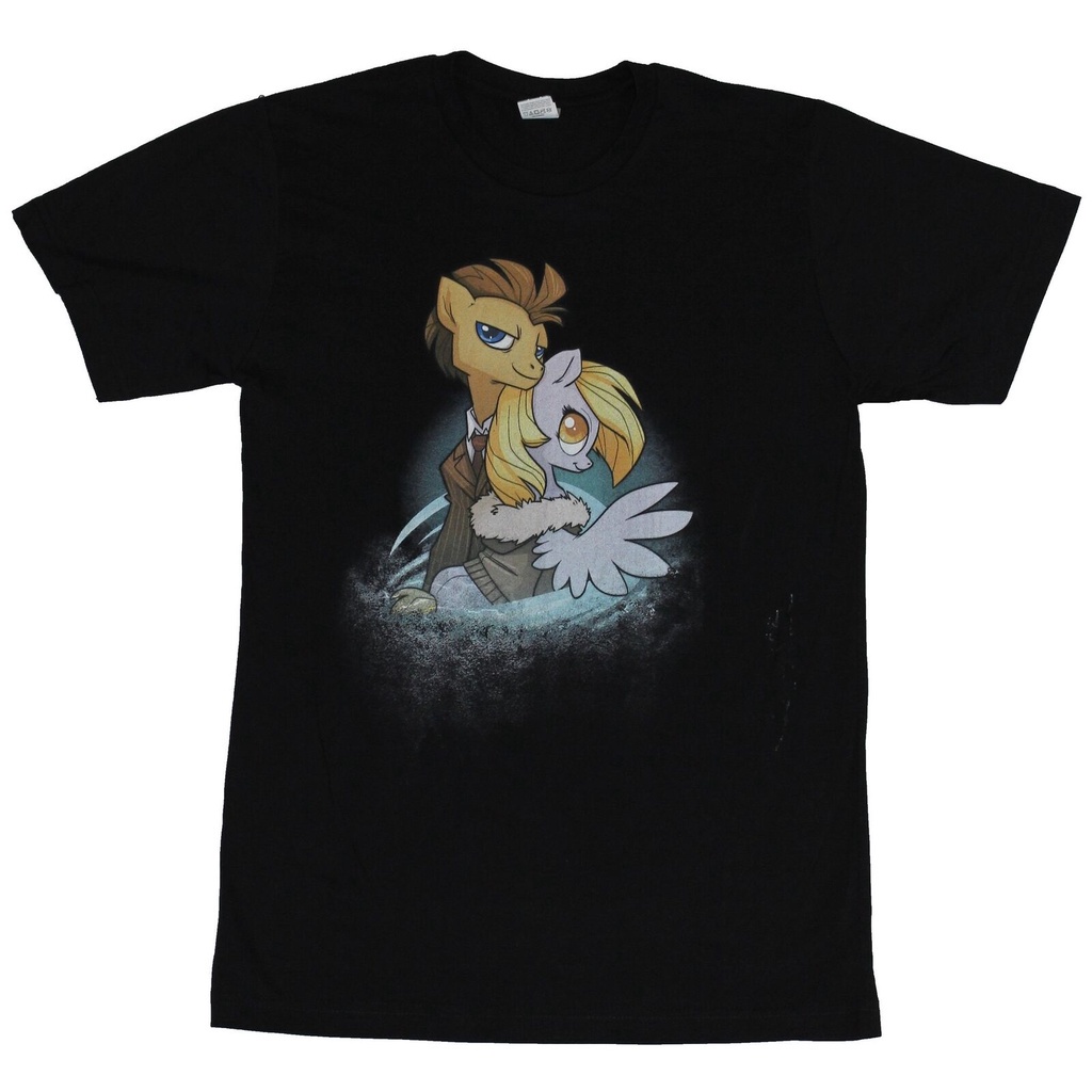 My Little Pony Mens T-Shirt - Dr. Whooves Romantic Embrace Image ，The latest cotton T-shirt Casual Men's Anime T-Shirt