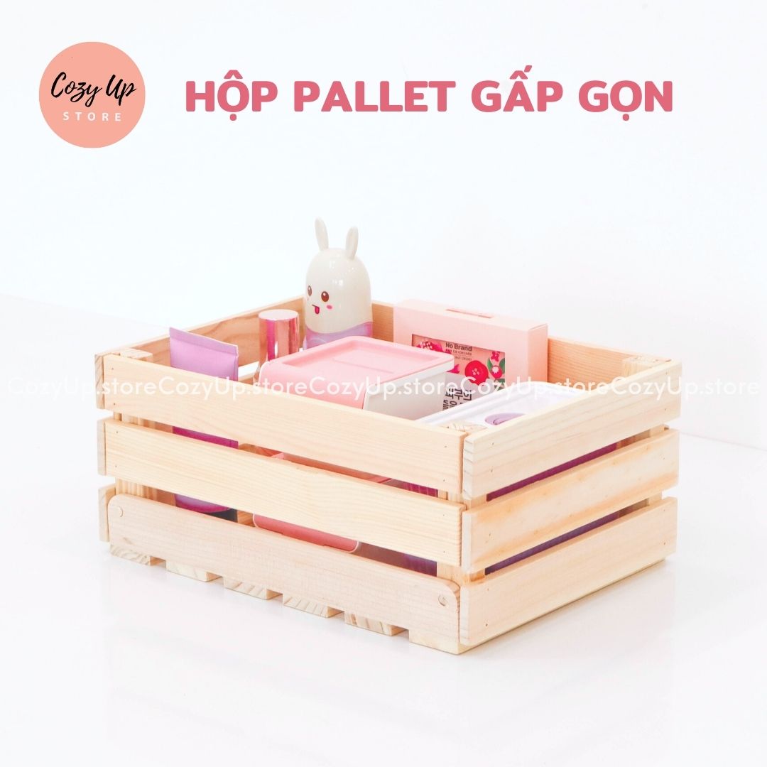 Hộp Pallet Gấp Gọn - Thùng Gỗ Trang Trí