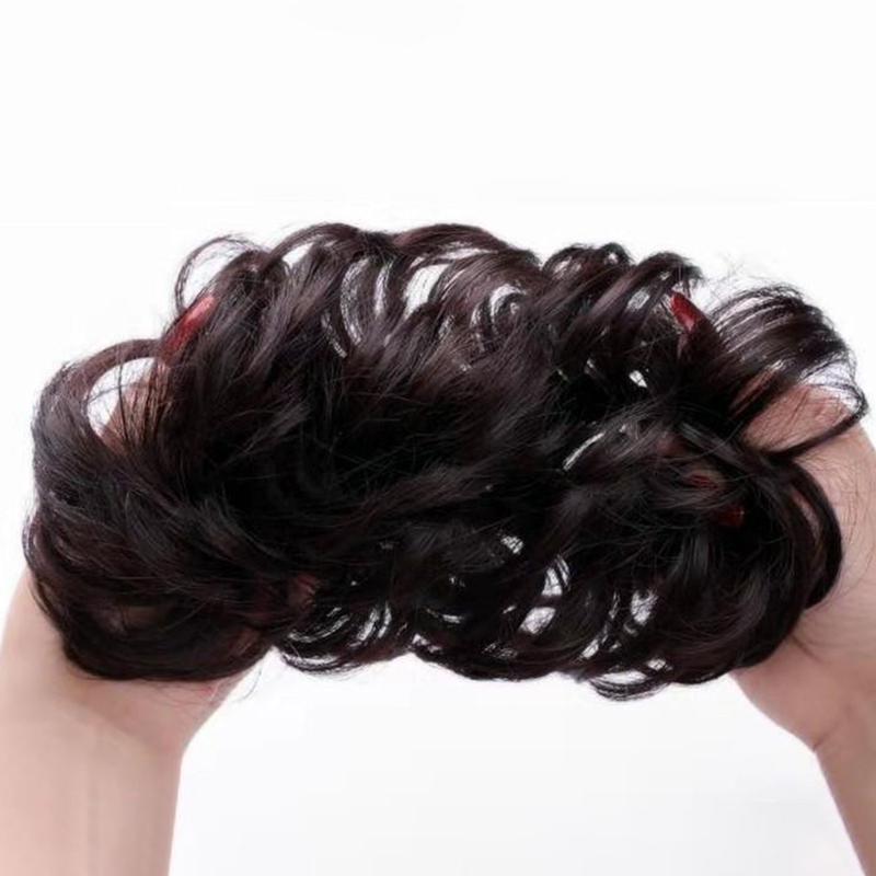 Real Fake Hair Ring Rubber Band Hair Bun Hair Pull Flower Small Ball Flower Bud Fluffy Curly Big Hair Ring. 