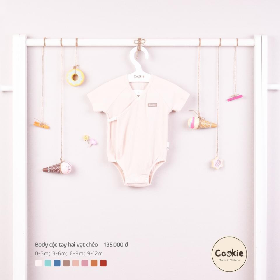 Cookie - Body chip cộc tay cotton tăm mềm, mát