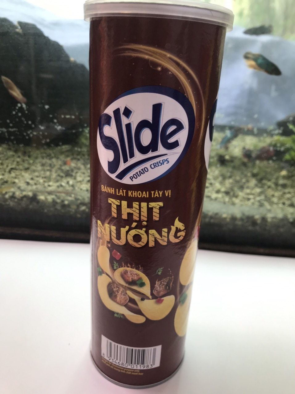 Snack Khoai Tây 90g Slide Vị Thịt Nướng (Lon 90g)