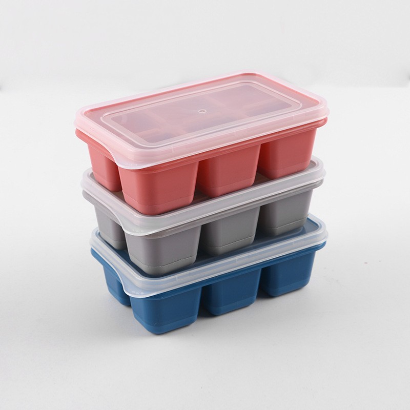 6 Grid Silicone Ice Cubes Tray with Lid Ice Jelly Maker frozen Molds for Whisky Cocktail Cola