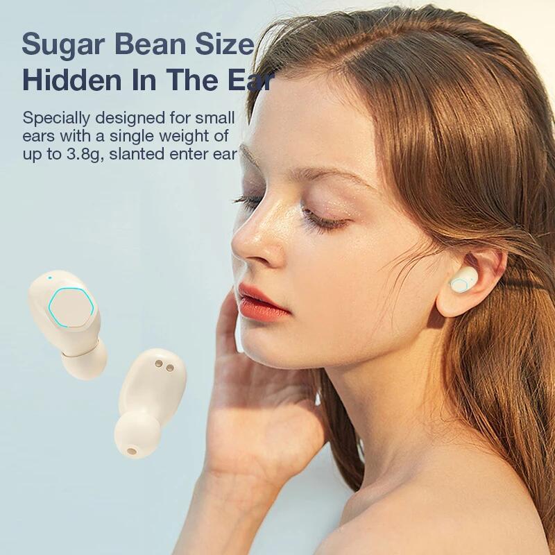 Wireless Earbuds 8H Continuous Playtime Bluetooth Ear Buds, IPX5 Waterproof Stereo Sound Bluetooth Wireless Headphones with Microphone and Charging Case with 40H Playtime Capacity for Android iOS