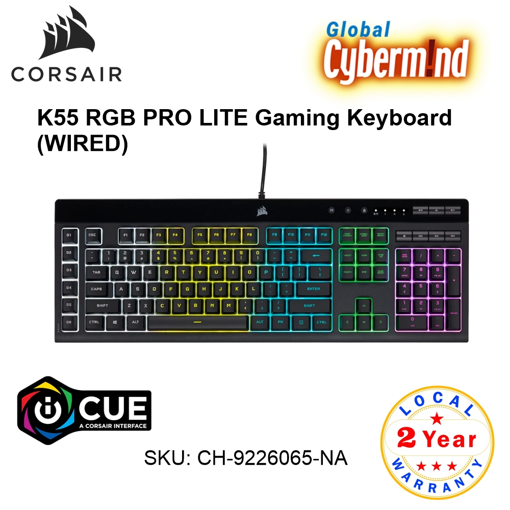  Corsair K55 PRO LITE RGB Wired Membrane Gaming