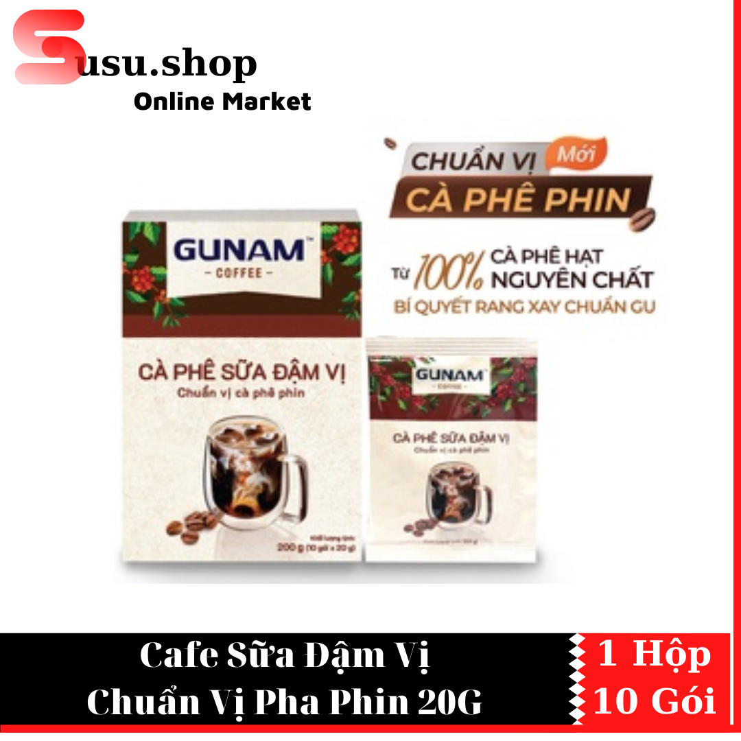 Cà phê hòa tan GUNAM đậm vị cà phê sữa chuẩn vị pha phin (hộp 10 gói x 20g)