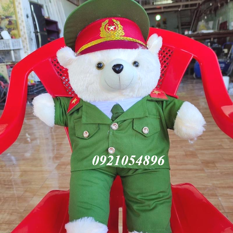 Gấu bông công an size 55-70cm