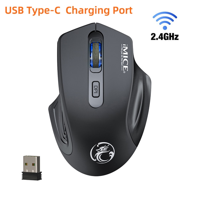ZZOOI Rechargeable Bluetooth Wireless Mouse Gaming Silent Ergonomic Mice Gamer Computer 2.4GHz USB Optical Mause For PC Laptop MacBook