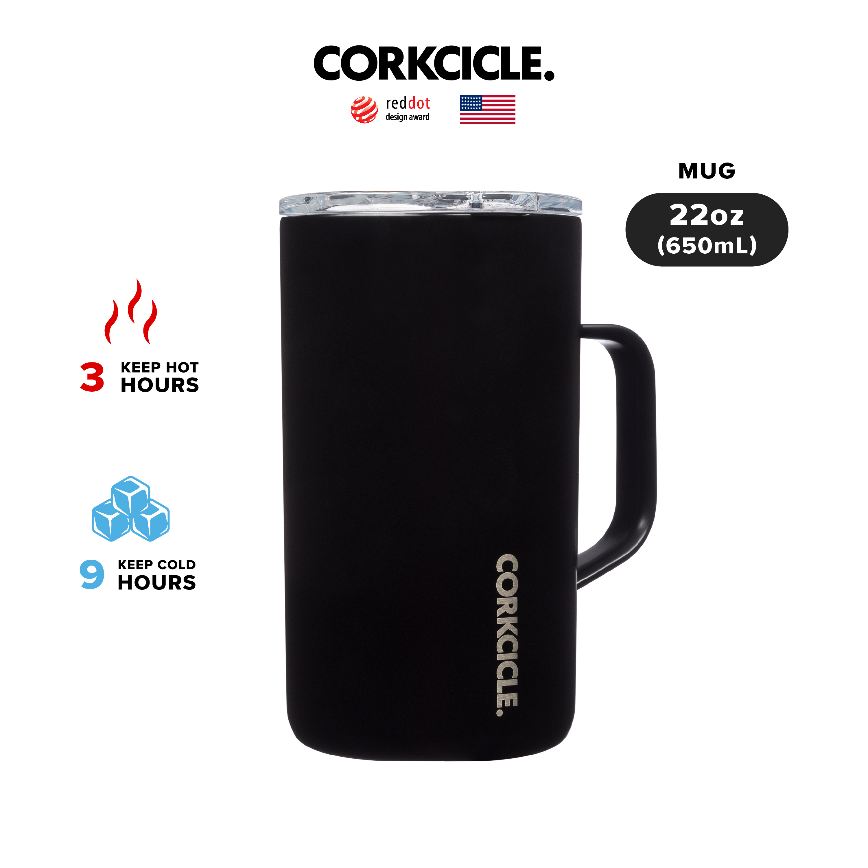 CORKCICLE แก้วสแตนเลสสูญญากาศ 3 ชั้น กักเก็บความเย็นได้นานถึง 25