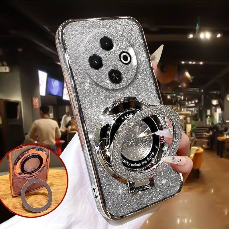 New Phone case Tecno Spark 30C Back cover Fashionable Frosted Silicone Soft Clear Dustproof Bracket Adsorb Holder For Tecno Spark 30C case.