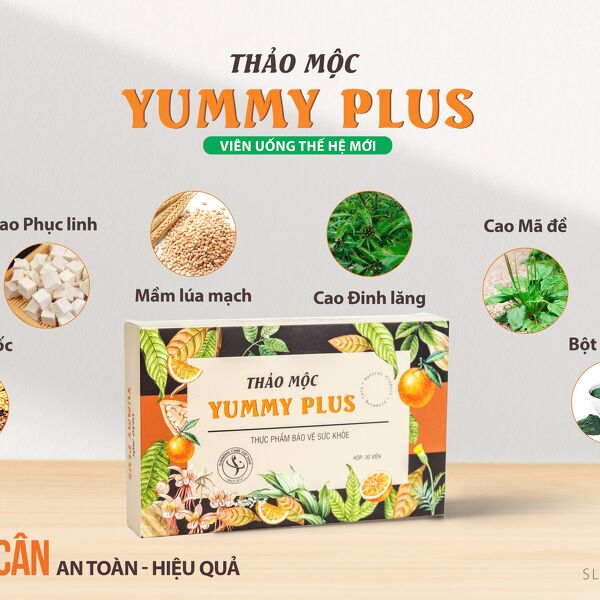 Viên tăng cân thảo mộc Yummy Plus 3-6kg/ tháng (hộp 30v)