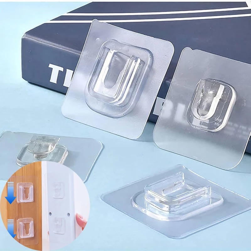 5 Bộ Móc Treo Cốc Hút Móc Treo Tường Dính Hai Mặt Giá Treo Trong Suốt Đồ Dùng Nhà Bếp Gia Dụng