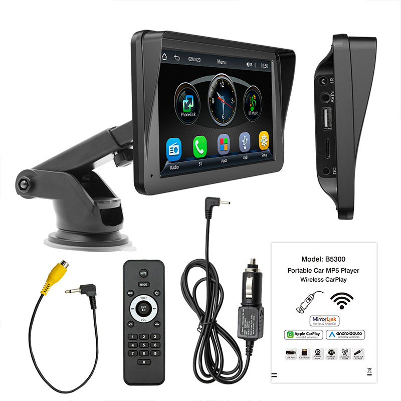7 inch portable MP5 player wireless Carplay car multimedia bluetooth card
