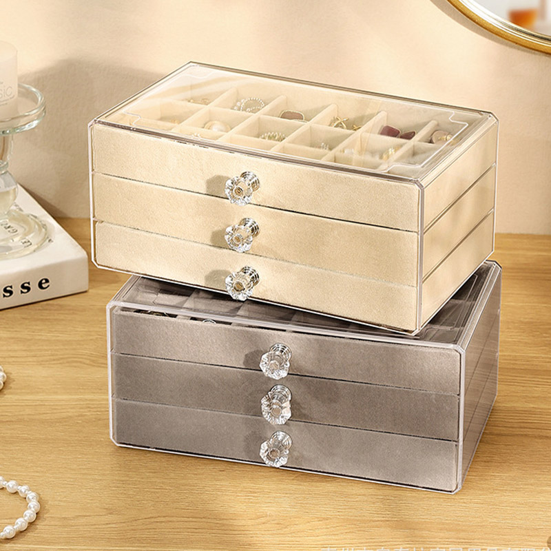 JJT [Miễn Phí Vận Chuyển]Hộp lưu trữ hộp trang sức hộp lưu trữ máy tính để bàn loại ngăn kéo hộp lưu trữ máy tính để bàn ngăn kéo bàn đa chức năng ngăn kéo hộp đựng găng tay bông tai trang sức hộp trang sức hộp trang sức lớn hộp trang sức hộp lưu trữ đồ t