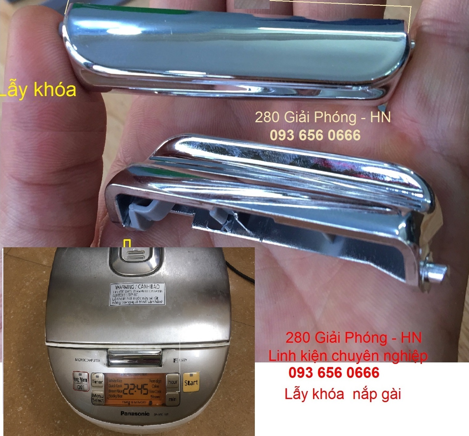 Lẫy khóa nồi cơm điện Panasonic SR MG182, Ms101, Ms181 - Lẫy nắp nồi cơm điện National