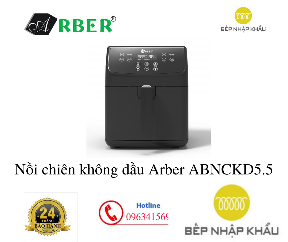 Nồi chiên không dầu Arber ABNCKD5.5, nồi chiên không dầu, nồi chiên không dầu philips, nồi chiên không dầu lock anh lock, nồi chiên không dầu lock lock, nồi chiên không dầu 5 lít, nồi chiên không dầu locknlock