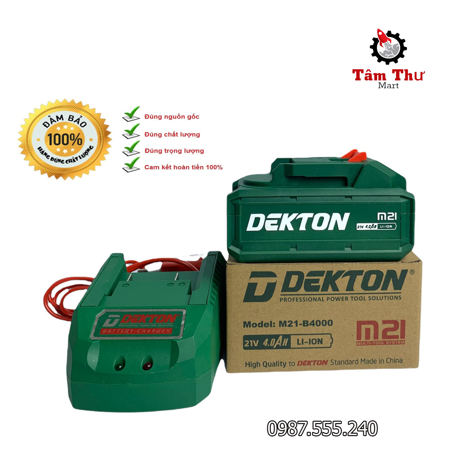 Đế sạc- Pin DEKTON M21 chân pin phổ thông