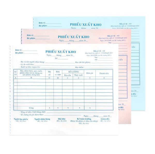 10 CUỐN Phiếu Xuất kho - Nhập kho A5 - Phiếu 2 liên (100 tờ), 3 liên (150 tờ)