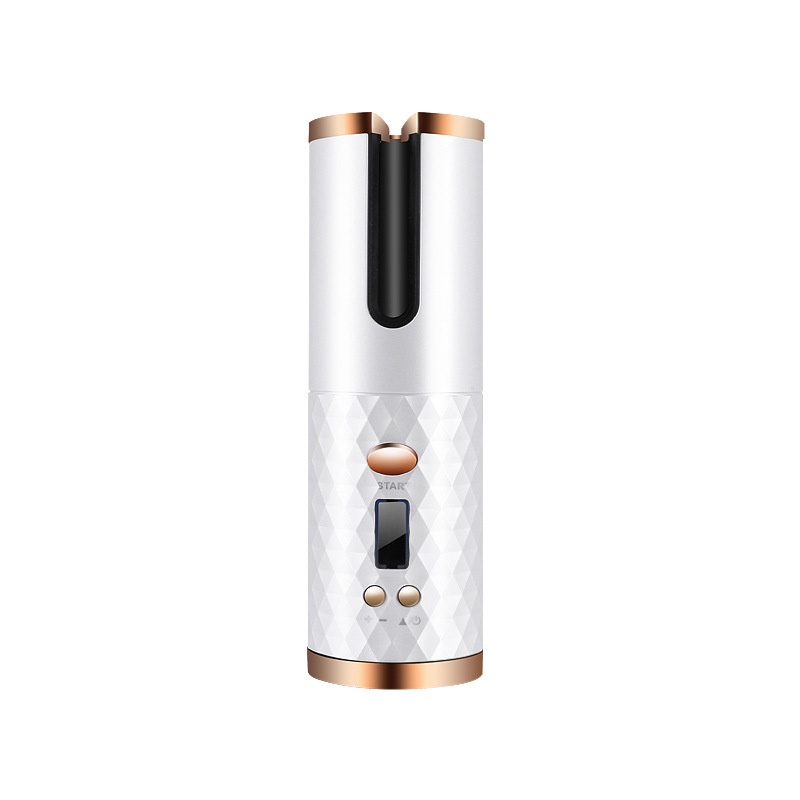 Máy uốn tóc tự động thông minh sạc USB pin 5000mAh không dây màu Xám Đen gốm đèn led hiển thị nhiệt độ với lớp bảo vệ bên ngoài chống phỏng.
