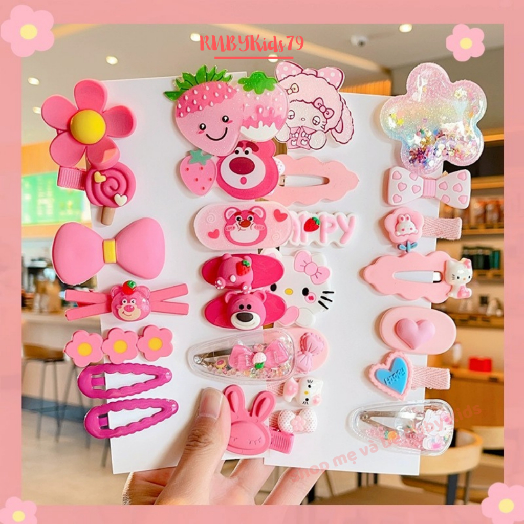 Set 14 Kẹp tóc bé gái đáng yêu, kẹp dễ thương cho bé - rubykids79