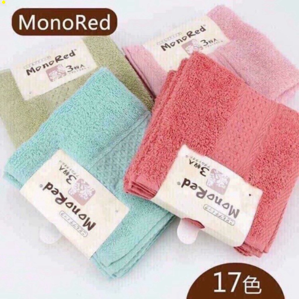 [Shopsi] Sét 3 khăn mặt Monored, SET 3 Khăn Mặt Nhật MonoRed Cao Cấp