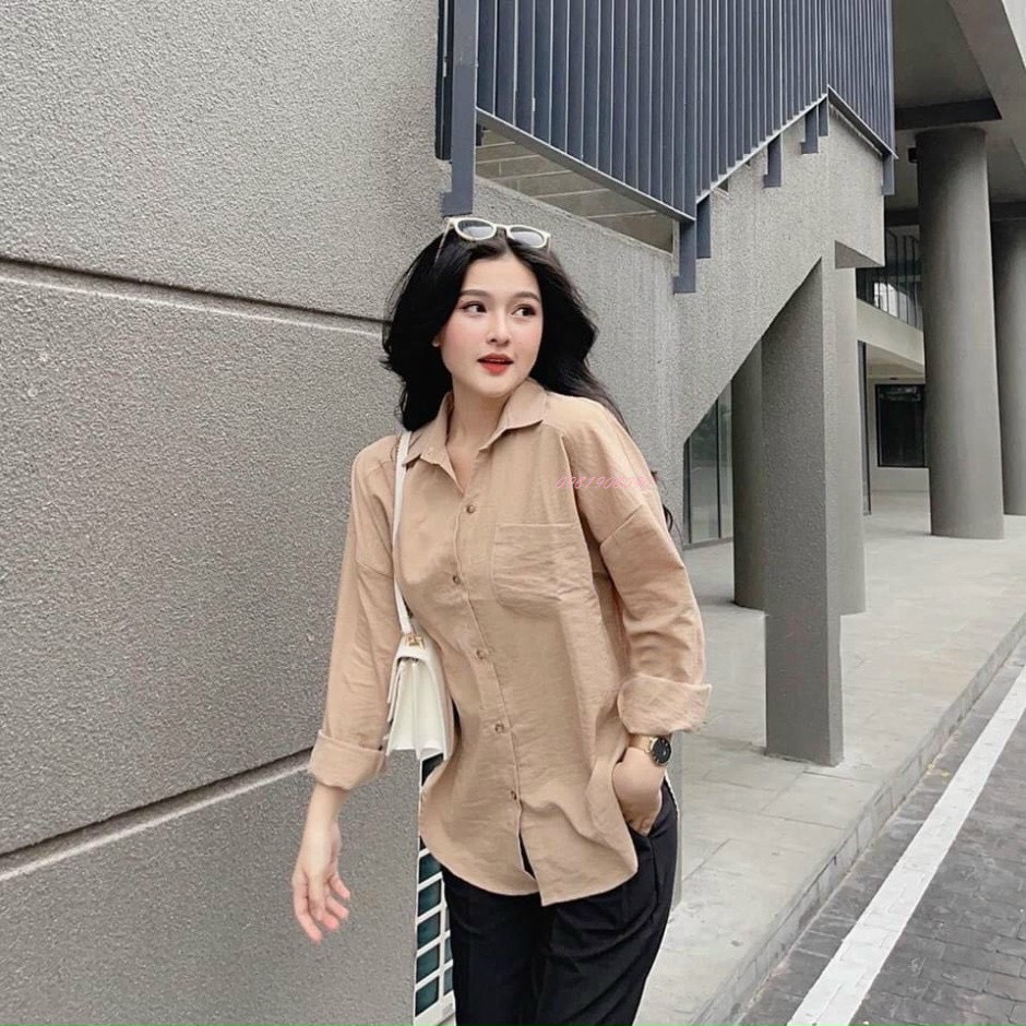Áo sơ mi nữ thời trang đũi mềm cực hot.