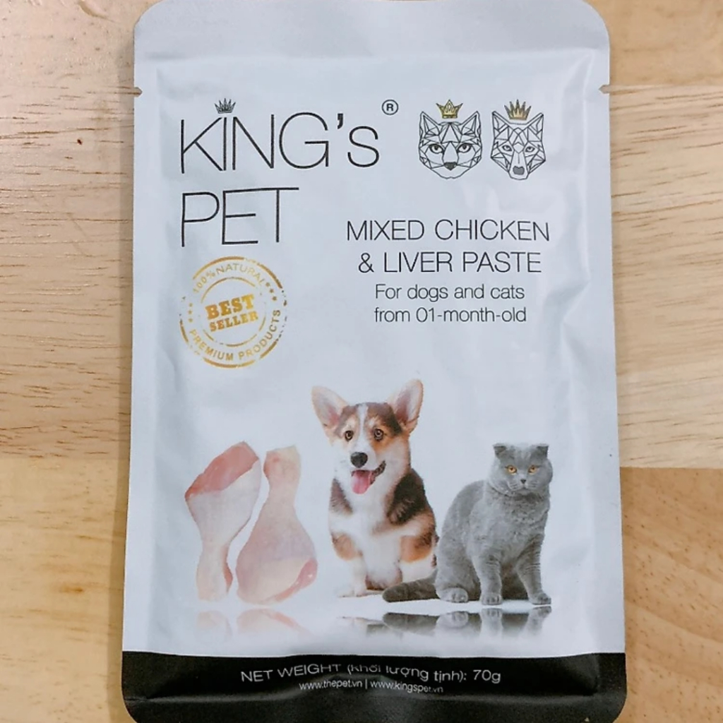 Pate King Pet gói 70gr siêu tiện lợi, Pate King's Pet dạng túi nhỏ