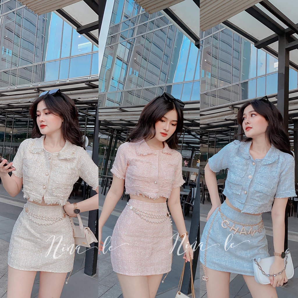 SET ÁO CROPTOP BỐ DẠ NHIỀU MÀU + CHÂN VÁY (KÈM ẢNH VÀ CLIP THẬT)