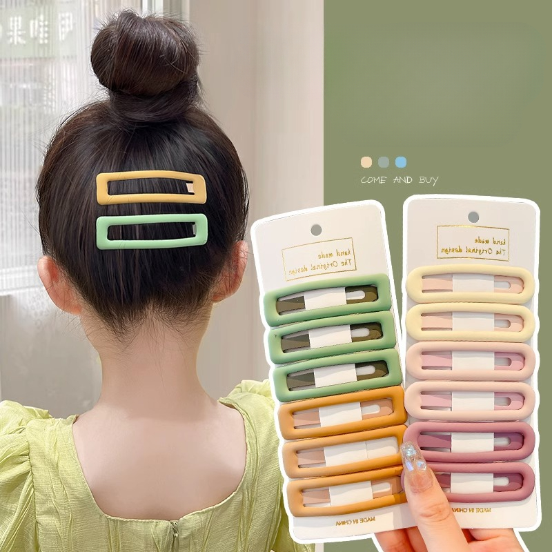Bộ phong cách Hàn Quốc kẹp tóc màu Vuông hình học