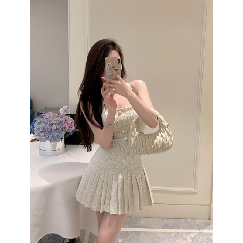 Váy yếm dạ tweed Kara Dress by Jane